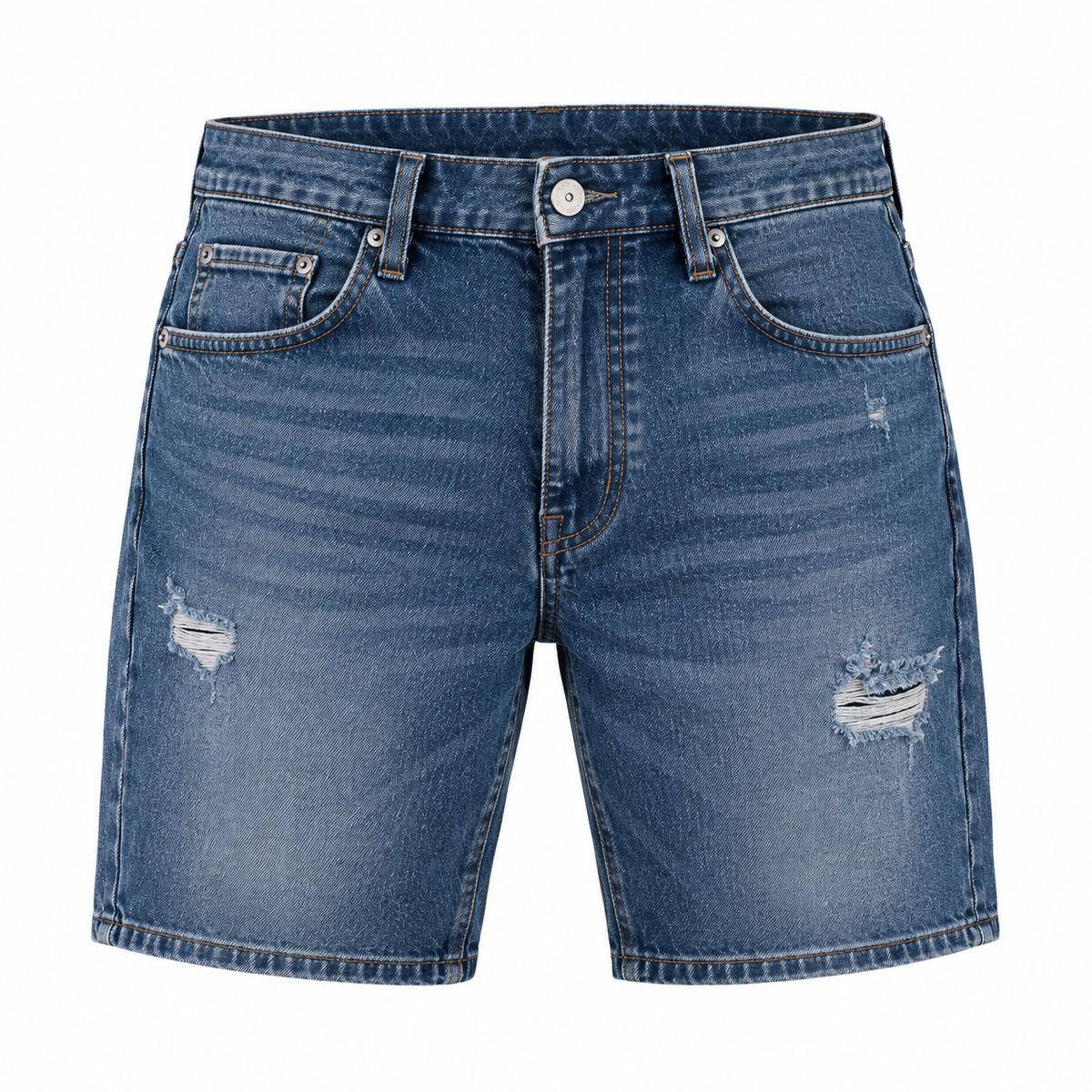 Premium Washed Denim Shorts – Mid Blue | Kolldruns