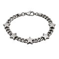 Polished Stainless Steel Star Chain Bracelet – Silver | Kolldruns