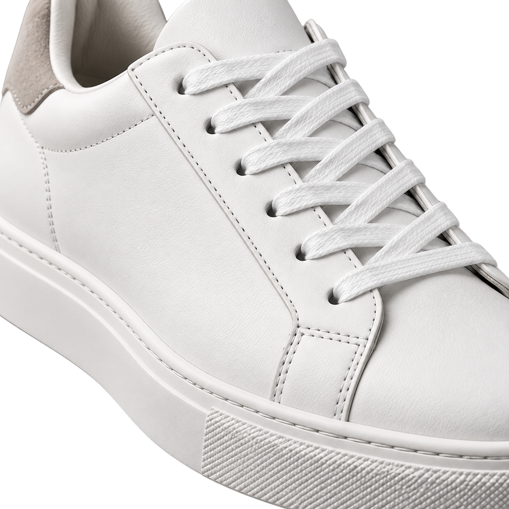 Premium Leather Low-Top Trainers – White | Kolldruns