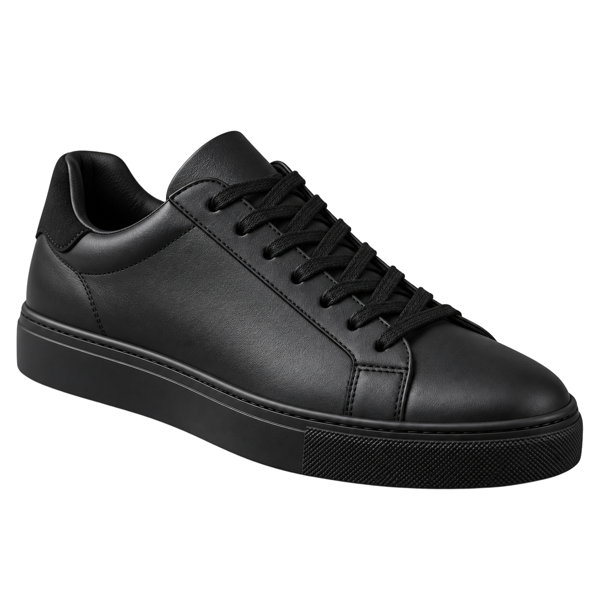Premium Leather Low-Top Trainers – Black | Kolldruns