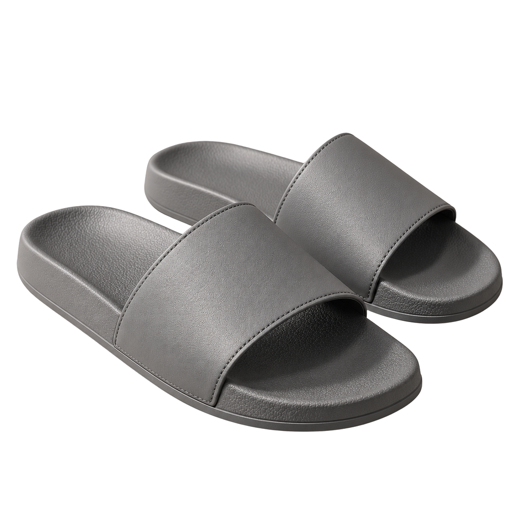 Premium Minimalist Slide Sandals – Charcoal Grey | Kolldruns