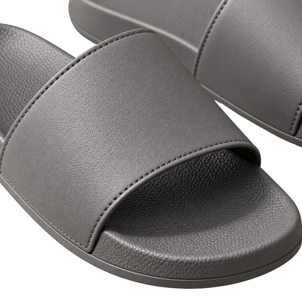 Premium Minimalist Slide Sandals – Charcoal Grey | Kolldruns